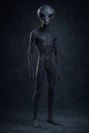 Uncanny Full-Body Alien Portrait