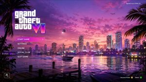 Vice City Sunset Game Menu Mockup