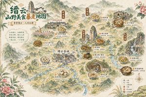 Vintage Chinese Food Map Poster
