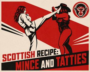 Vintage Red Propaganda Fight Poster