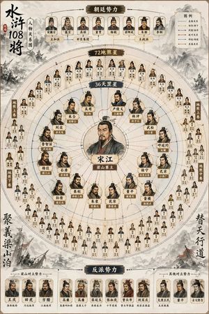 Water Margin 108 Heroes Relationship Map