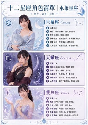 Water Signs Zodiac Character Poster