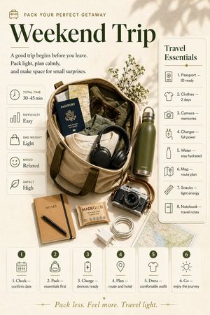 Weekend Trip Packing Infographic