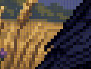 Zoomed Fake Pixel Art Grid Analysis